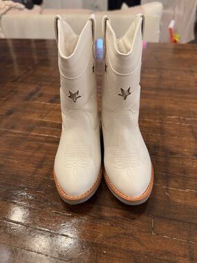 Bums & Roses White Cowboy Boots